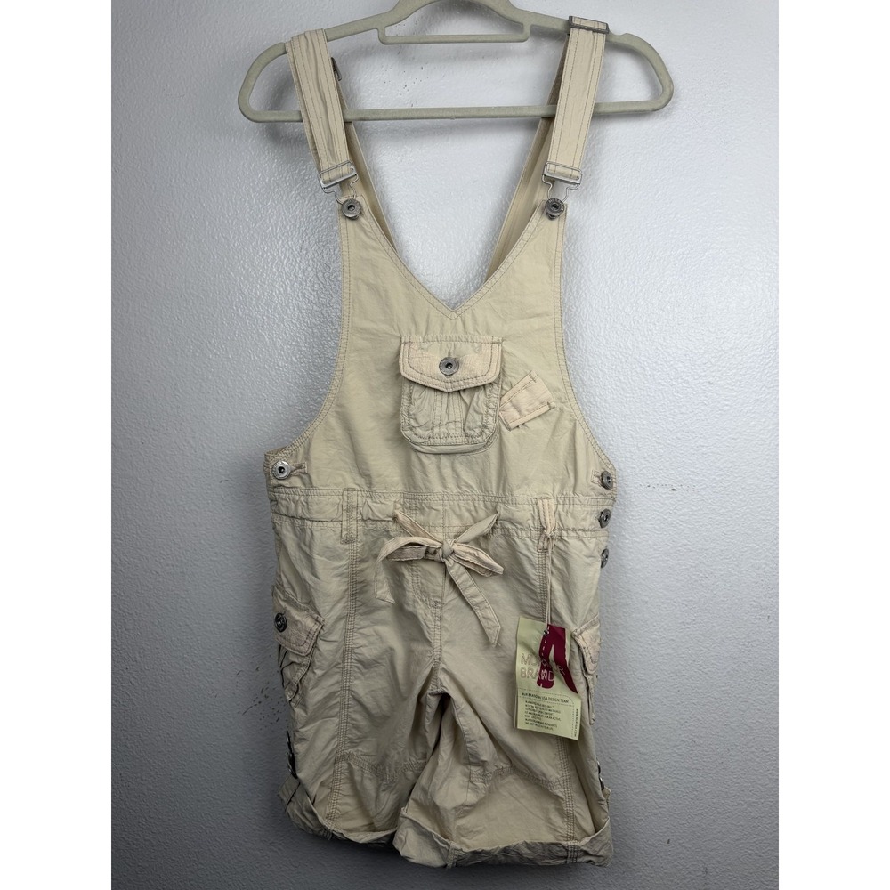 MUR MUR Cargo Short Overalls Milk Beige Sz Medium Folded Hem